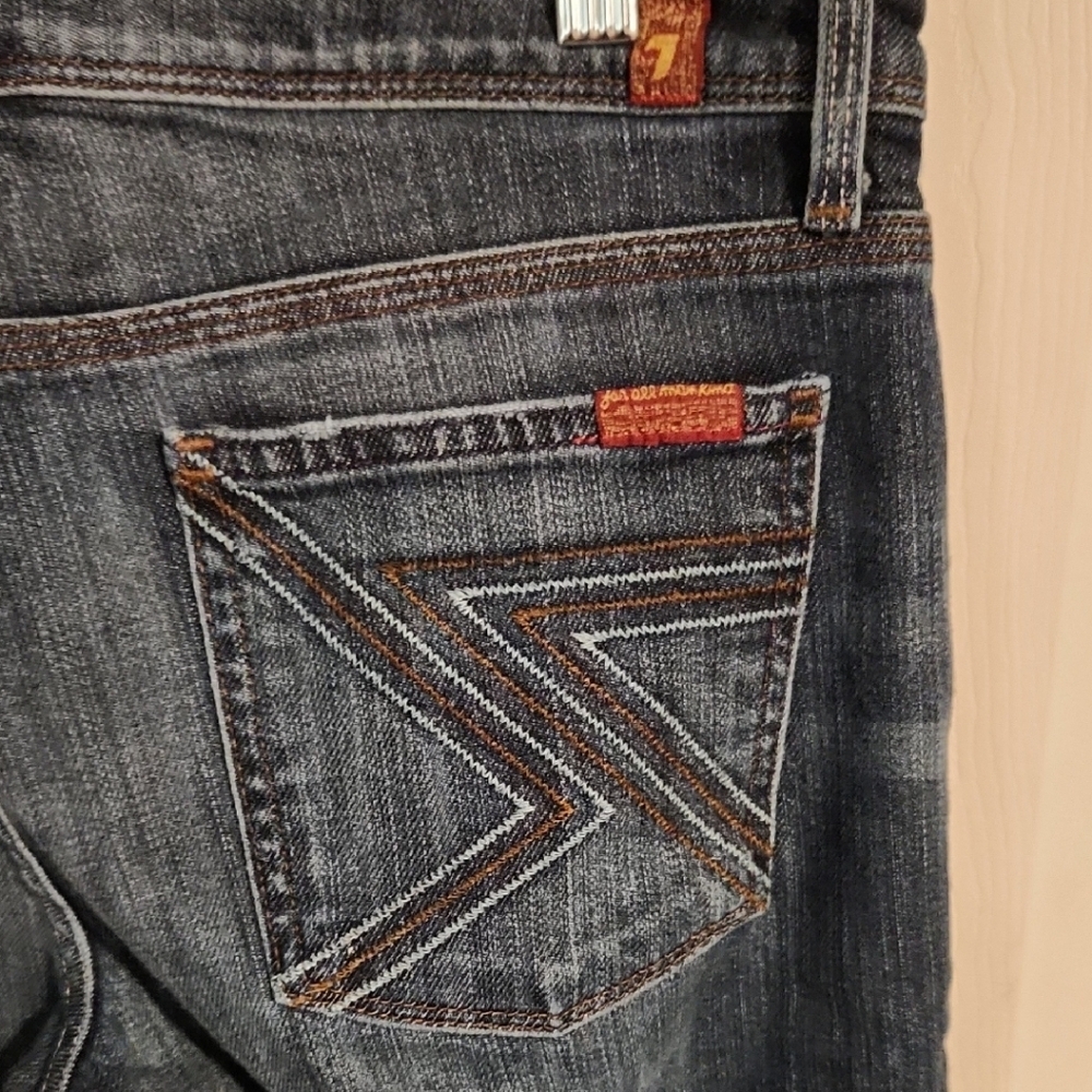 7 For All Mankind Women's Boot Cut Jeans with Contrast Stitching